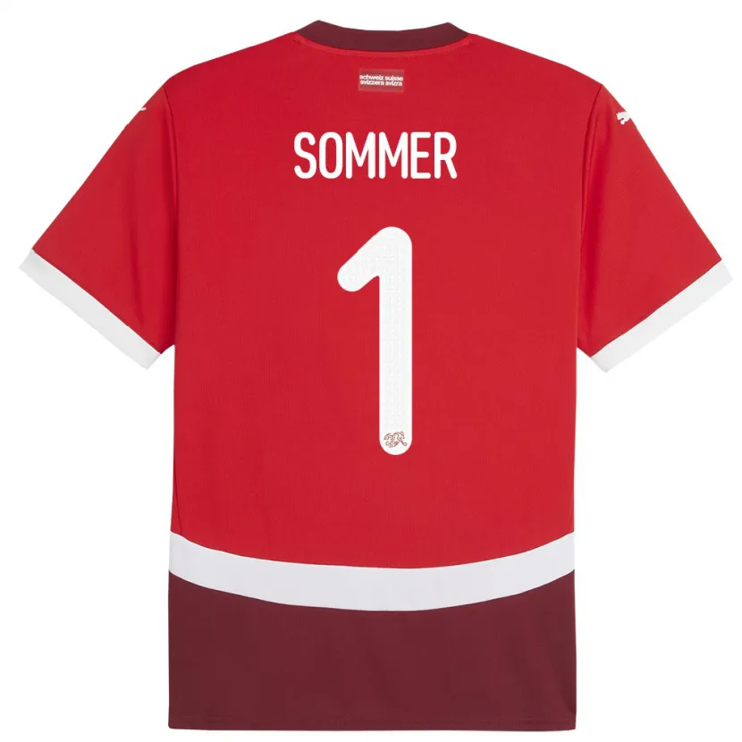Danxen Dámské Švýcarsko Yann Sommer #1 Červené Domů Hráčské Dresy 24-26 Dres