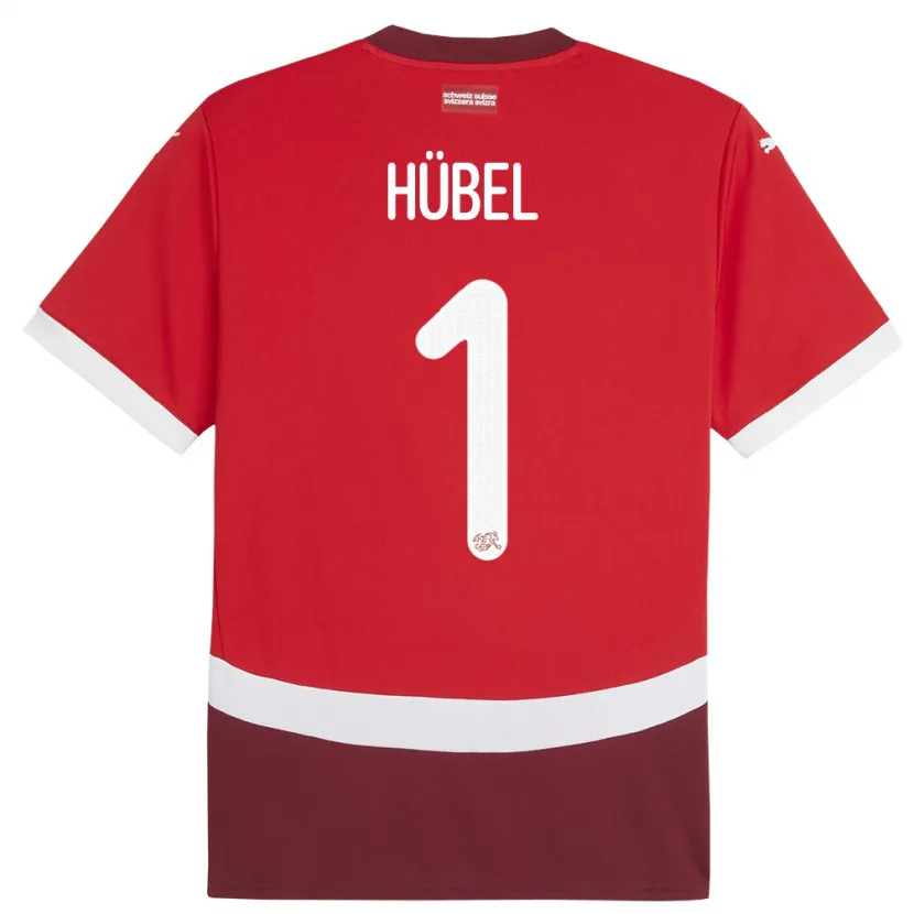 Danxen Dámské Švýcarsko Marvin Hubel #1 Červené Domů Hráčské Dresy 24-26 Dres