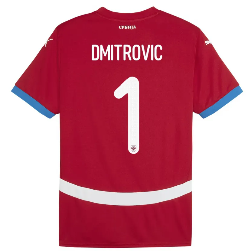 Danxen Dámské Srbsko Marko Dmitrovic #1 Červené Domů Hráčské Dresy 24-26 Dres