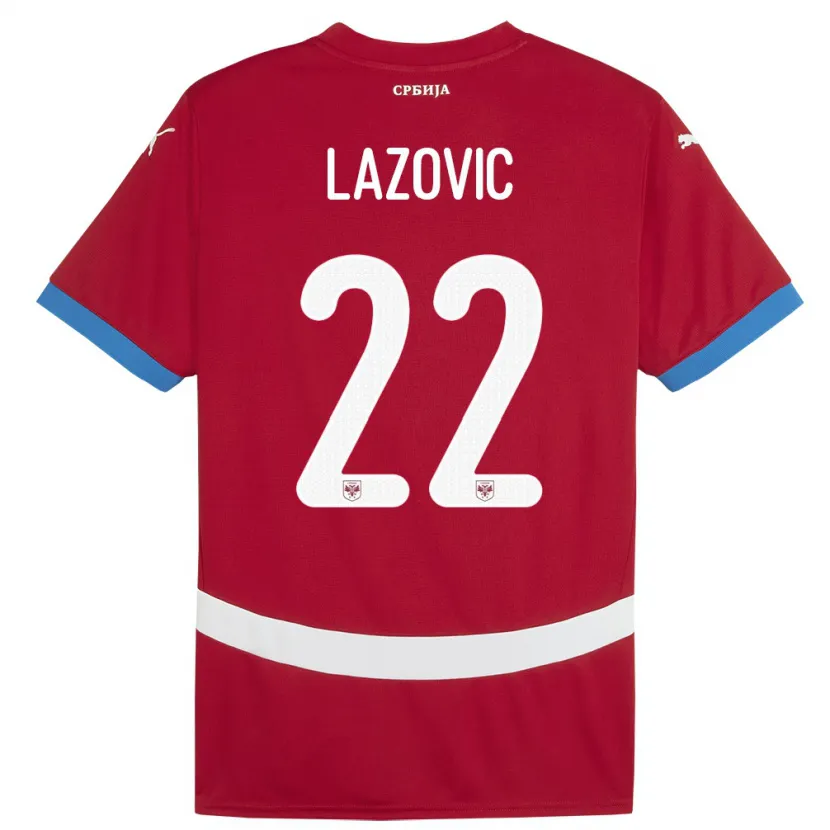 Danxen Dámské Srbsko Darko Lazovic #22 Červené Domů Hráčské Dresy 24-26 Dres