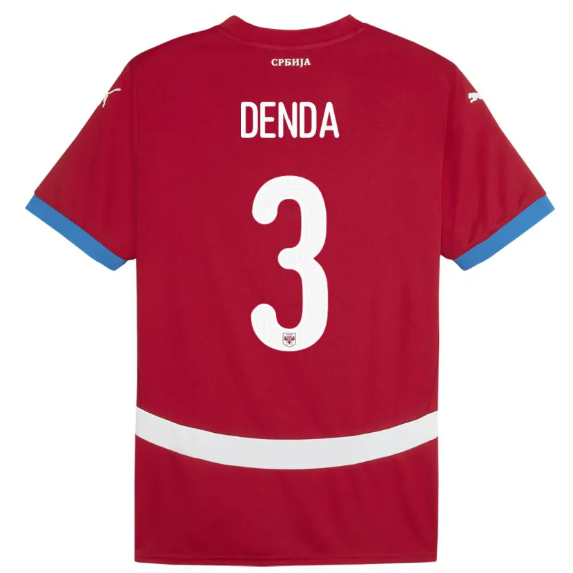 Danxen Dámské Srbsko Milica Denda #3 Červené Domů Hráčské Dresy 24-26 Dres