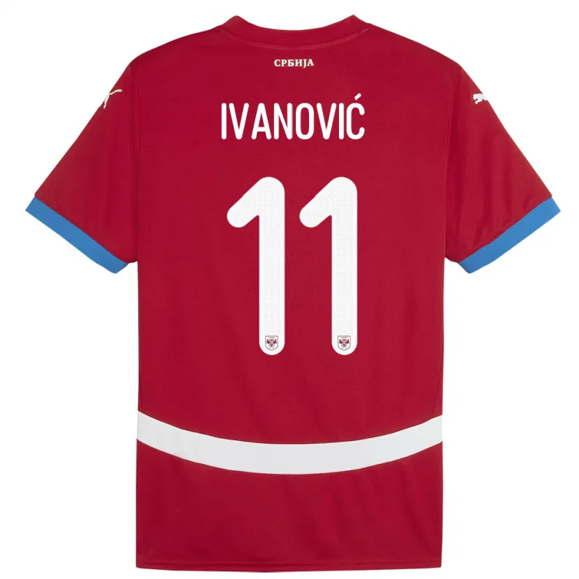 Danxen Dámské Srbsko Miljana Ivanovic #11 Červené Domů Hráčské Dresy 24-26 Dres