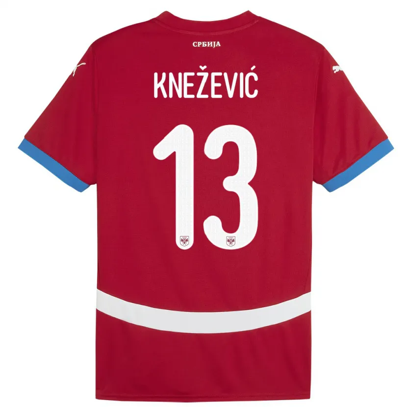 Danxen Dámské Srbsko Milana Knezevic #13 Červené Domů Hráčské Dresy 24-26 Dres