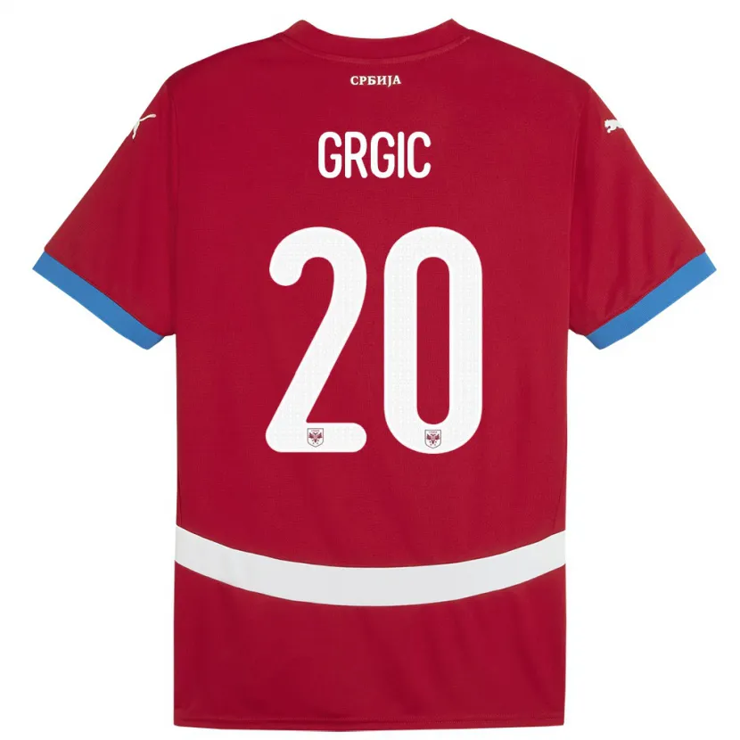 Danxen Dámské Srbsko Dario Grgic #20 Červené Domů Hráčské Dresy 24-26 Dres