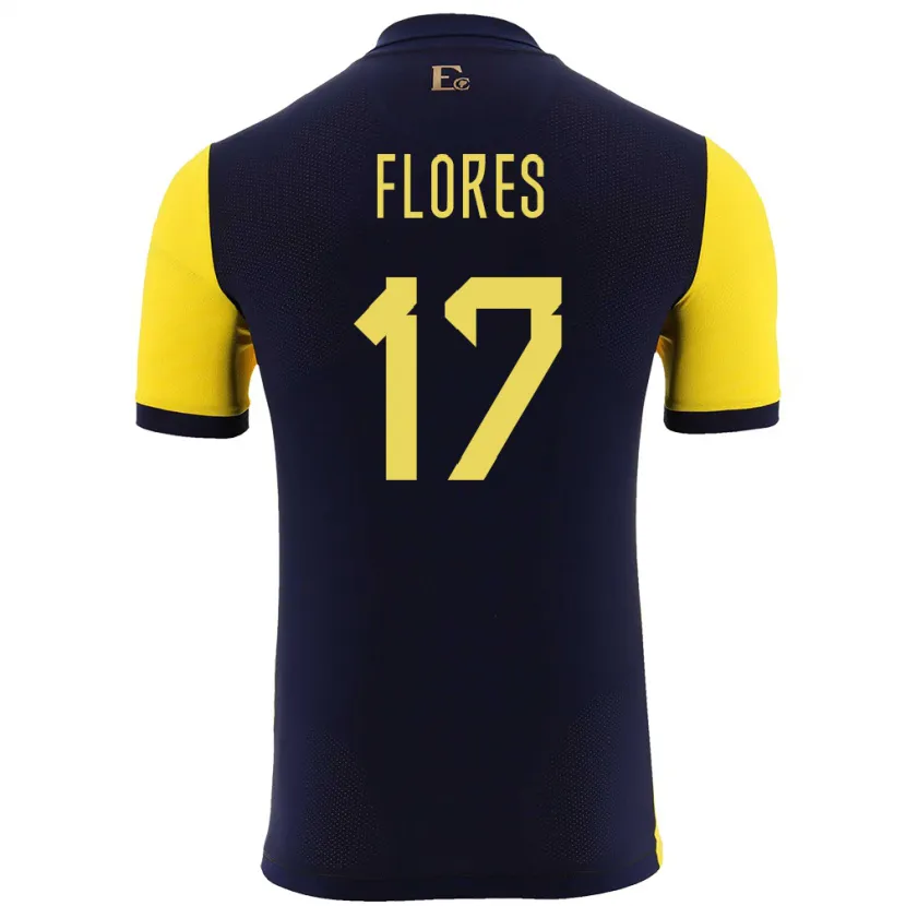 Danxen Dámské Ekvádor Karen Flores #17 Žlutá Domů Hráčské Dresy 24-26 Dres