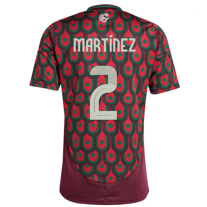 Danxen Dámské Mexiko Emilio Martinez #2 Maroon Domů Hráčské Dresy 24-26 Dres