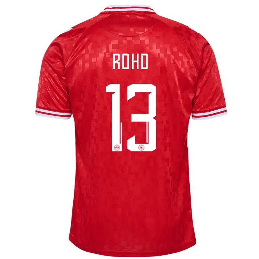 Danxen Dámské Dánsko Emil Rohd #13 Červené Domů Hráčské Dresy 24-26 Dres