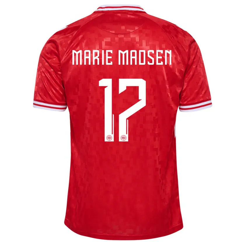 Danxen Dámské Dánsko Rikke Marie Madsen #17 Červené Domů Hráčské Dresy 24-26 Dres