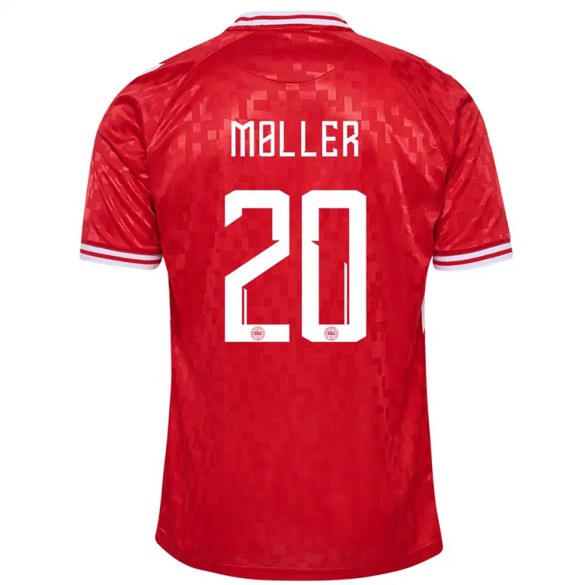 Danxen Dámské Dánsko Caroline Møller #20 Červené Domů Hráčské Dresy 24-26 Dres