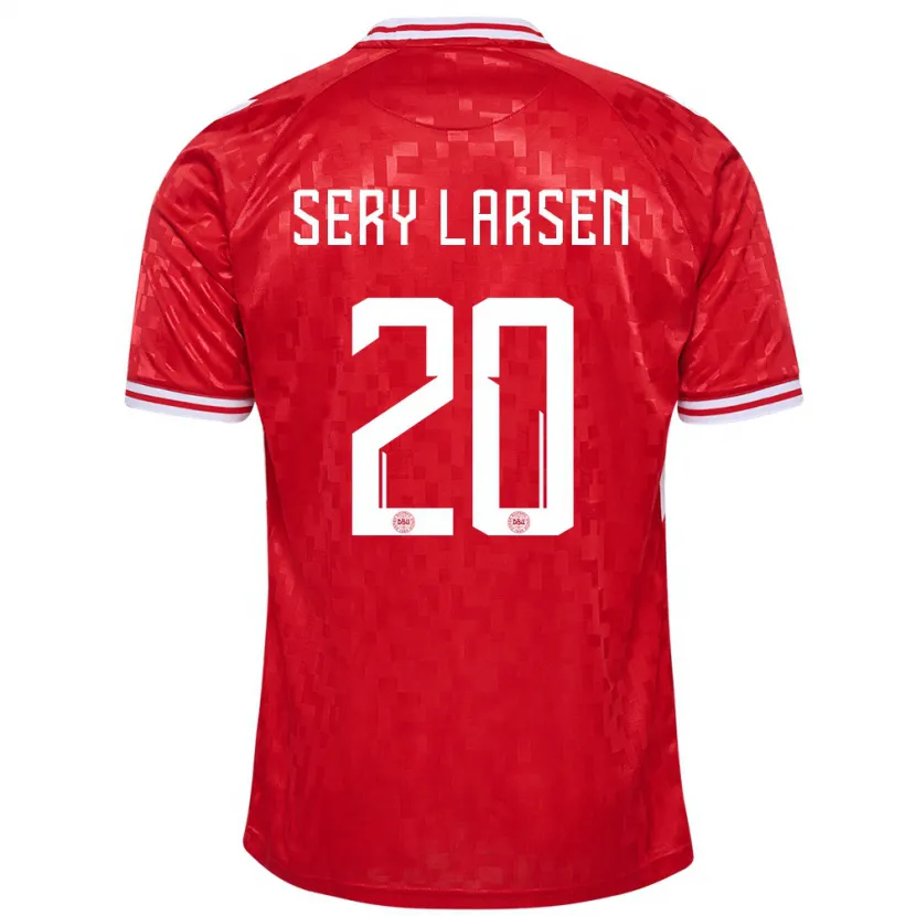 Danxen Dámské Dánsko Japhet Sery Larsen #20 Červené Domů Hráčské Dresy 24-26 Dres