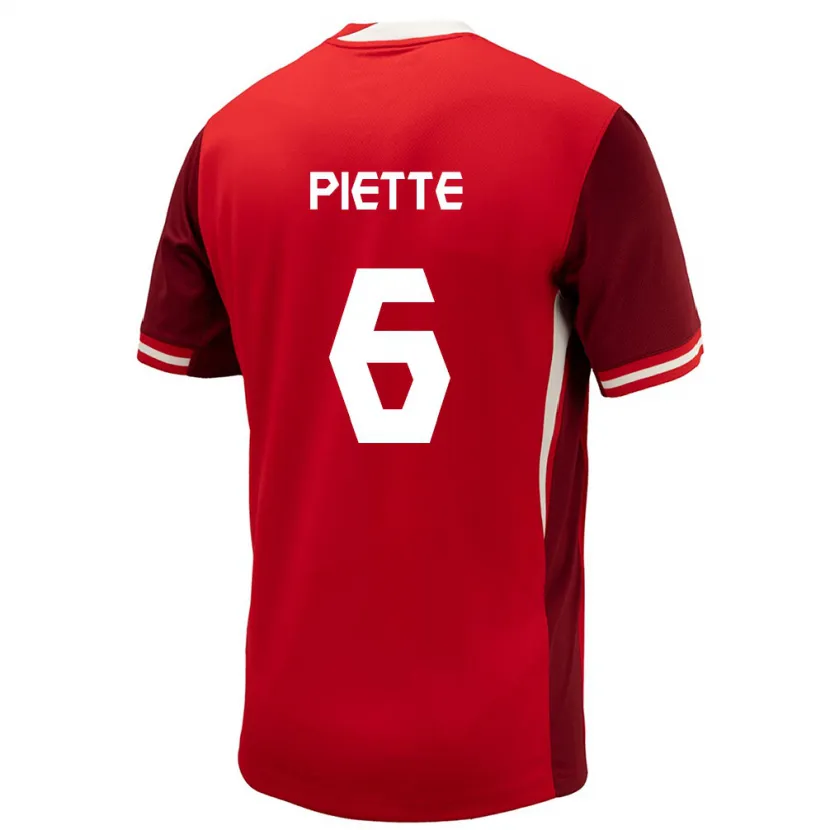 Danxen Dámské Kanada Samuel Piette #6 Červené Domů Hráčské Dresy 24-26 Dres