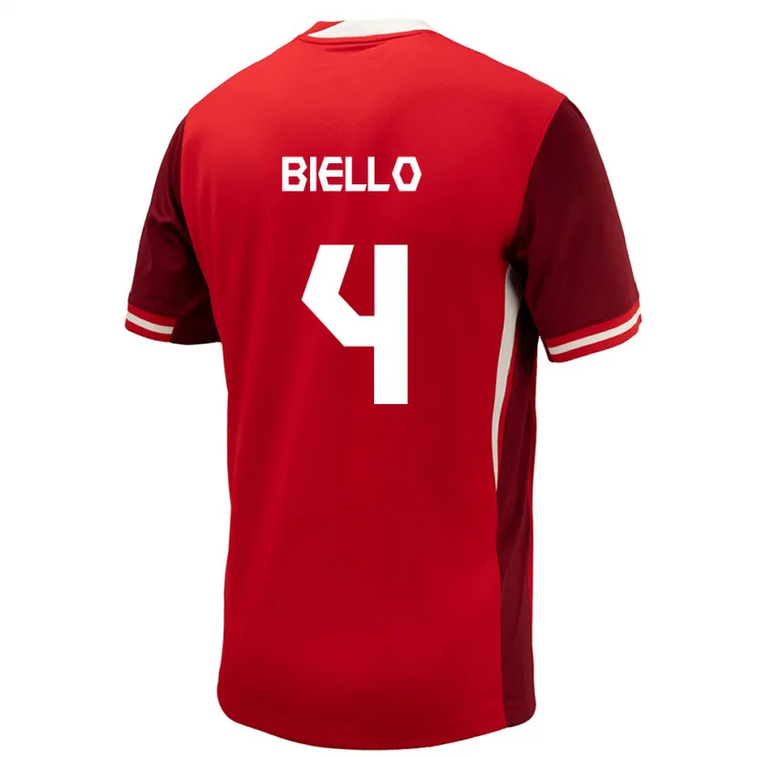 Danxen Dámské Kanada Alessandro Biello #4 Červené Domů Hráčské Dresy 24-26 Dres