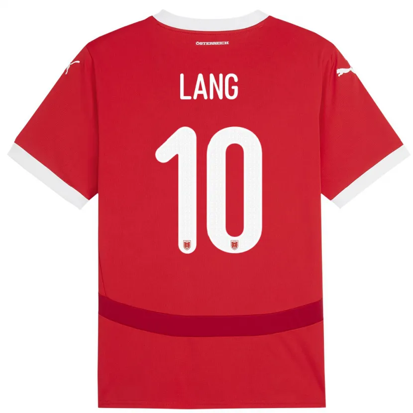 Danxen Dámské Rakousko Christoph Lang #10 Červené Domů Hráčské Dresy 24-26 Dres