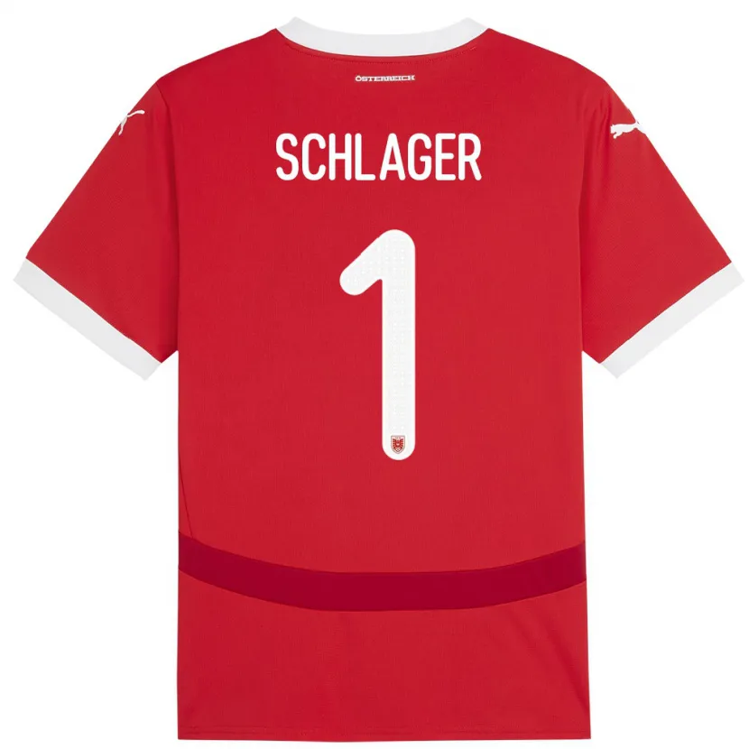 Danxen Dámské Rakousko Alexander Schlager #1 Červené Domů Hráčské Dresy 24-26 Dres