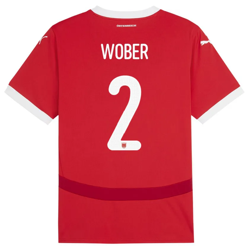 Danxen Dámské Rakousko Maximilian Wöber #2 Červené Domů Hráčské Dresy 24-26 Dres