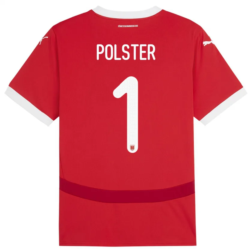 Danxen Dámské Rakousko Nikolas Polster #1 Červené Domů Hráčské Dresy 24-26 Dres