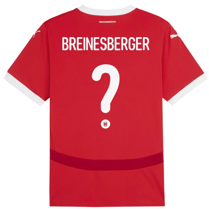 Danxen Dámské Rakousko Christoph Breinesberger #0 Červené Domů Hráčské Dresy 24-26 Dres