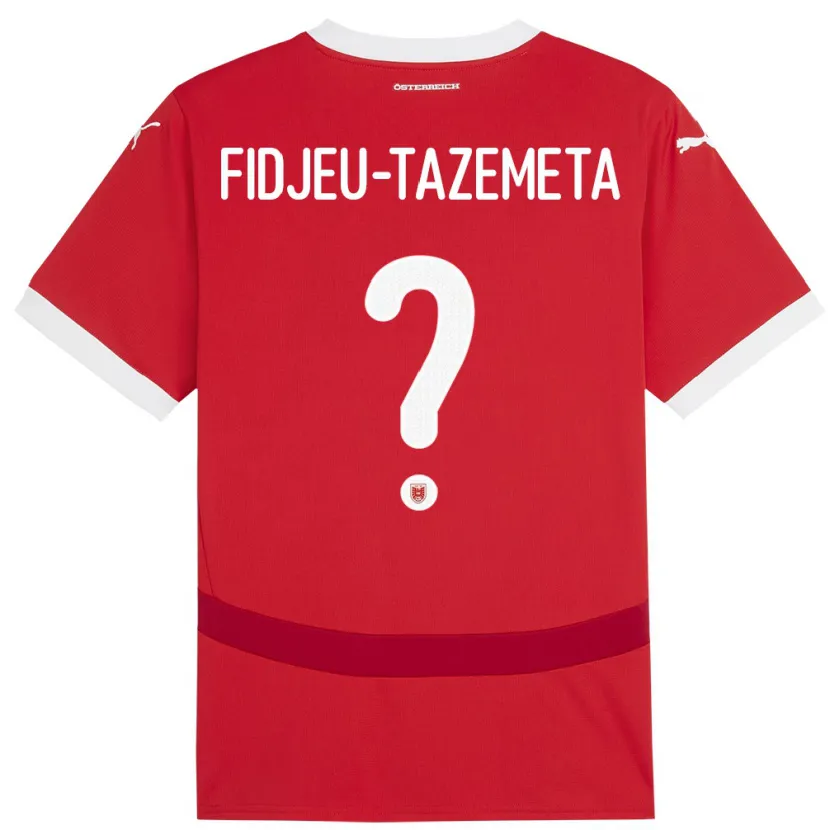 Danxen Dámské Rakousko Thierry Fidjeu-Tazemeta #0 Červené Domů Hráčské Dresy 24-26 Dres