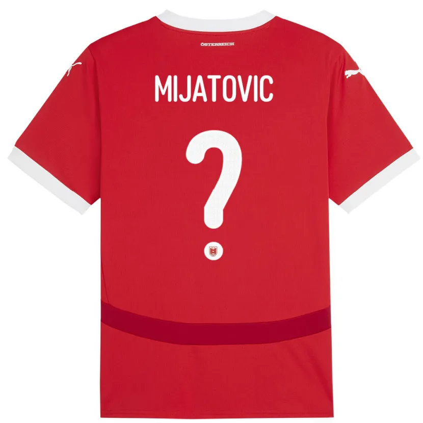 Danxen Dámské Rakousko Luca Mijatovic #0 Červené Domů Hráčské Dresy 24-26 Dres