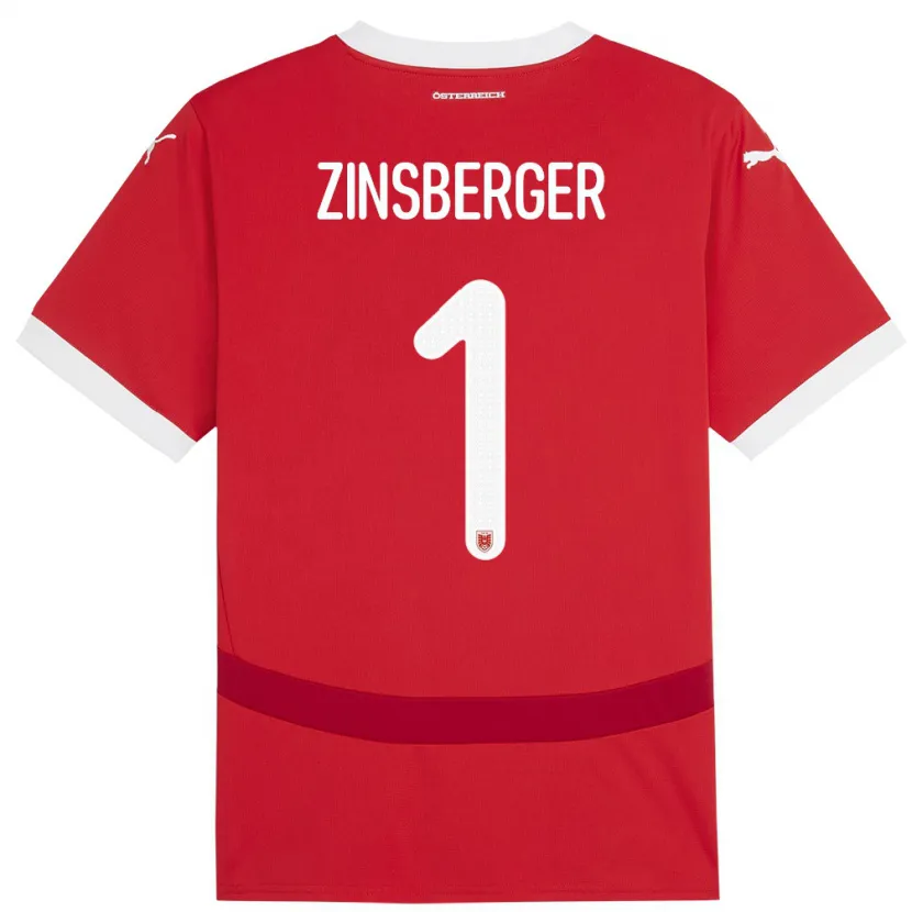 Danxen Dámské Rakousko Manuela Zinsberger #1 Červené Domů Hráčské Dresy 24-26 Dres