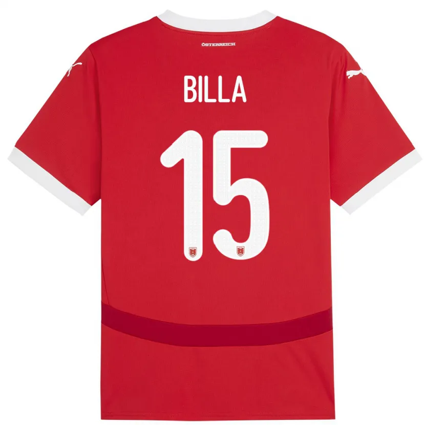 Danxen Dámské Rakousko Nicole Billa #15 Červené Domů Hráčské Dresy 24-26 Dres