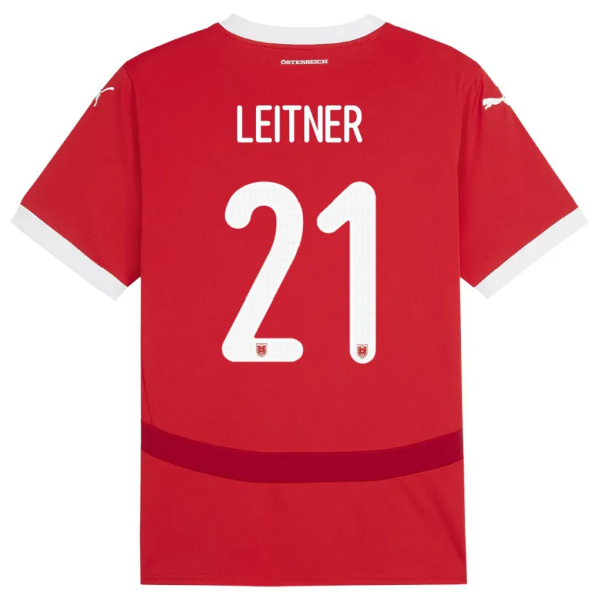 Danxen Dámské Rakousko Annelie Leitner #21 Červené Domů Hráčské Dresy 24-26 Dres