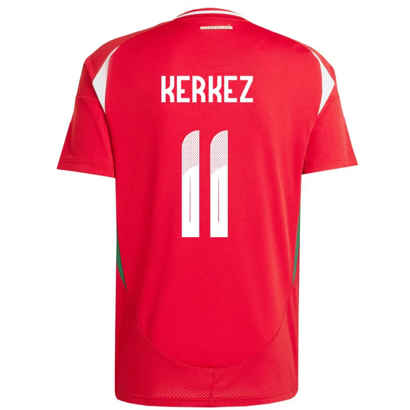 Danxen Dámské Maďarsko Milos Kerkez #11 Červené Domů Hráčské Dresy 24-26 Dres