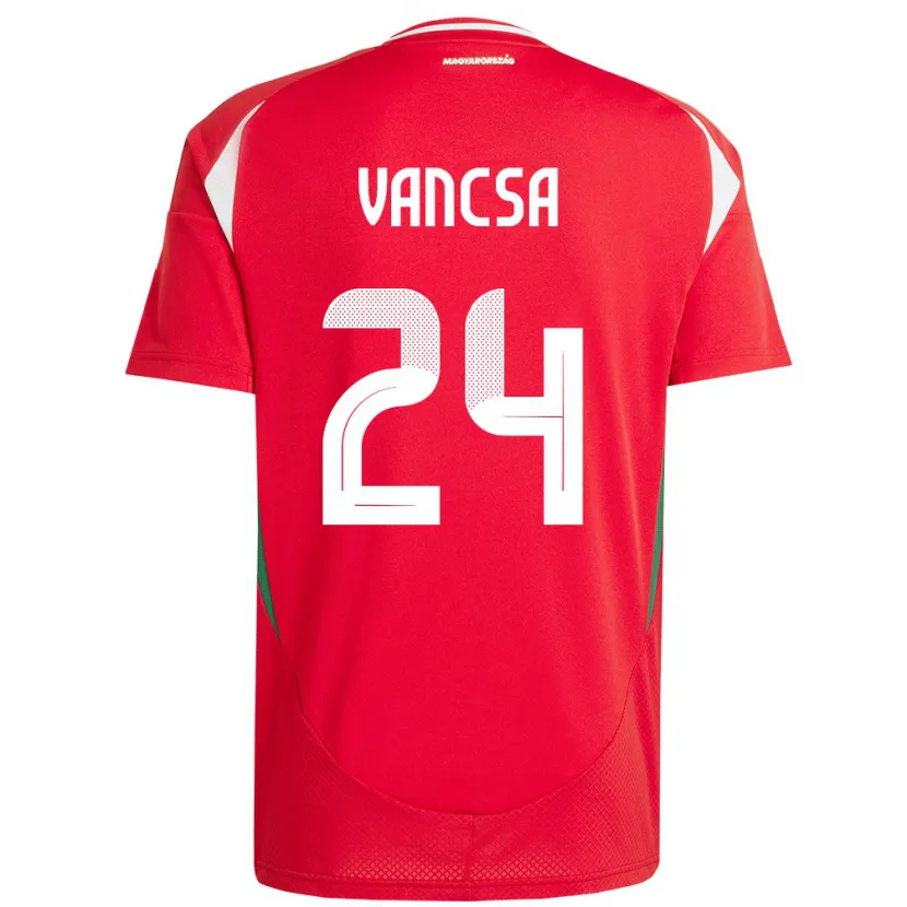 Danxen Dámské Maďarsko Zalán Vancsa #24 Červené Domů Hráčské Dresy 24-26 Dres