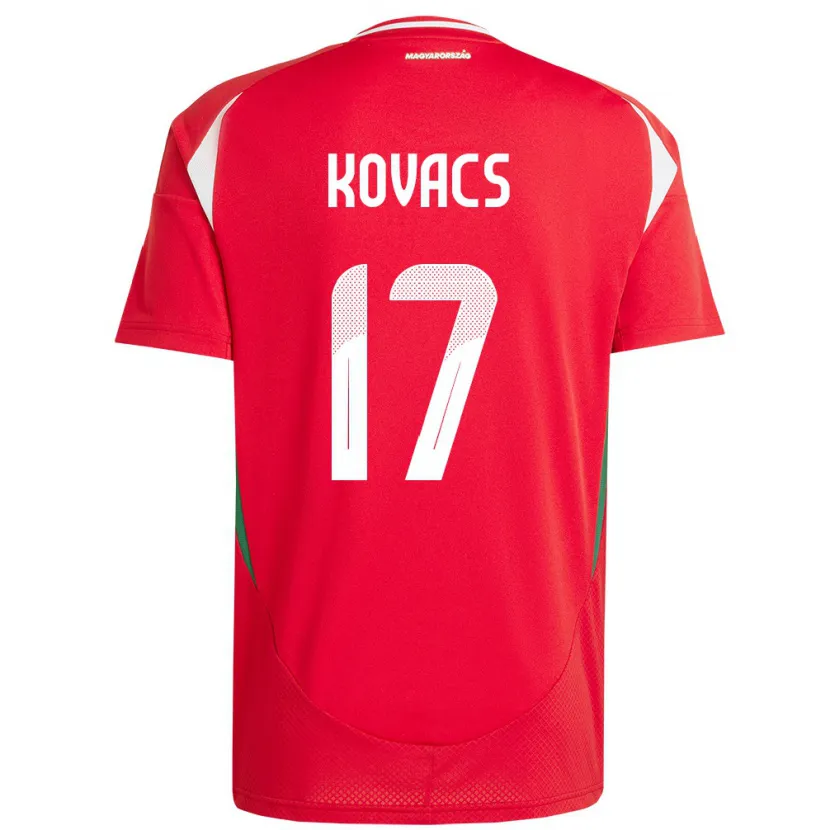 Danxen Dámské Maďarsko Mátyás Kovács #17 Červené Domů Hráčské Dresy 24-26 Dres