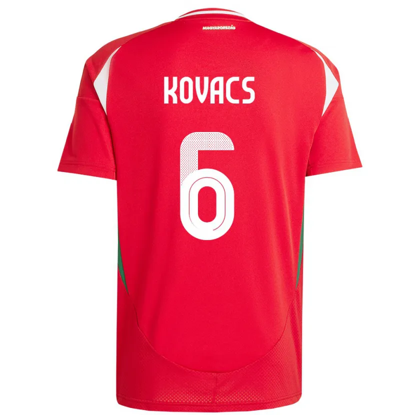Danxen Dámské Maďarsko Noel Kovács #6 Červené Domů Hráčské Dresy 24-26 Dres