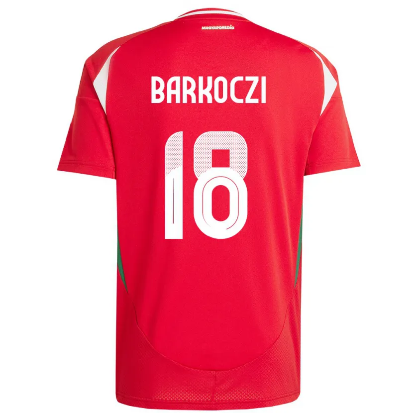Danxen Dámské Maďarsko Barnabás Barkóczi #18 Červené Domů Hráčské Dresy 24-26 Dres