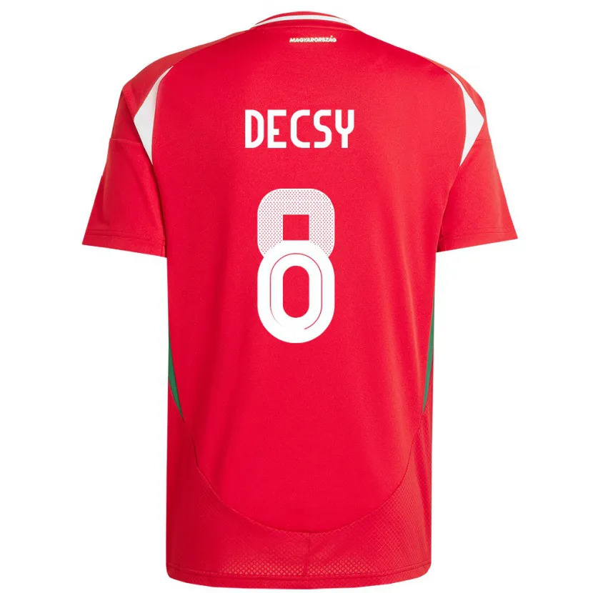 Danxen Dámské Maďarsko Ádám Décsy #8 Červené Domů Hráčské Dresy 24-26 Dres