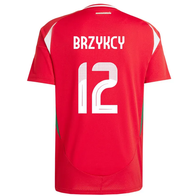 Danxen Dámské Maďarsko Lauren Brzykcy #12 Červené Domů Hráčské Dresy 24-26 Dres