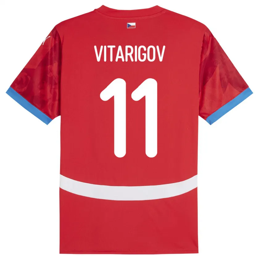 Danxen Dámské Česko Arsen Vitarigov #11 Červené Domů Hráčské Dresy 24-26 Dres
