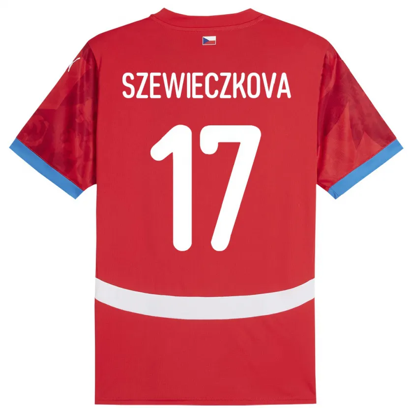 Danxen Dámské Česko Tereza Szewieczková #17 Červené Domů Hráčské Dresy 24-26 Dres