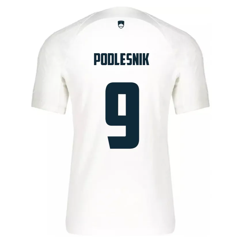 Danxen Dámské Slovinsko Nik Podlesnik #9 Bílý Domů Hráčské Dresy 24-26 Dres