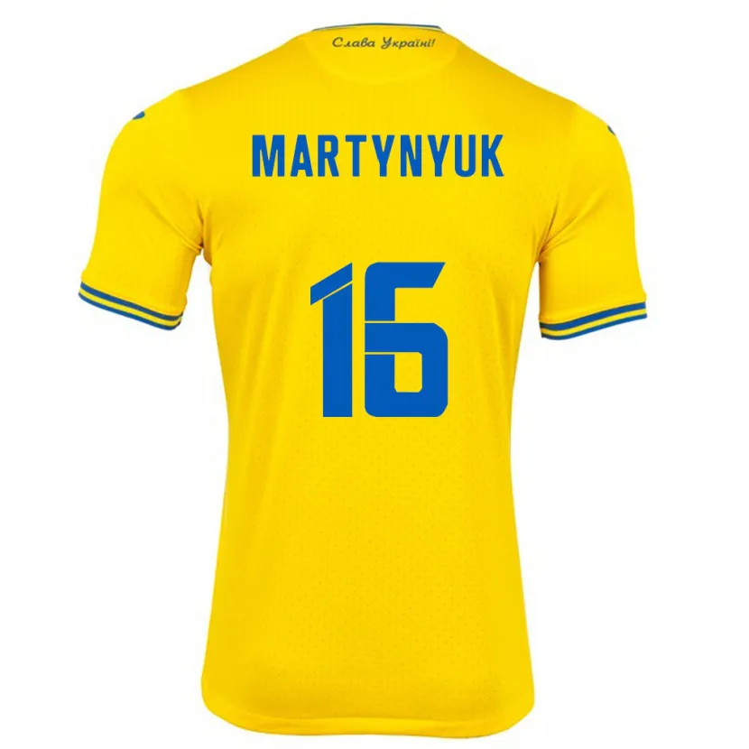 Danxen Dámské Ukrajina Oleksandr Martynyuk #16 Žlutá Domů Hráčské Dresy 24-26 Dres
