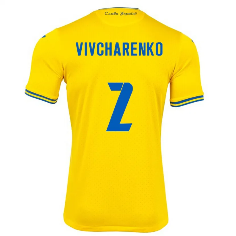 Danxen Dámské Ukrajina Kostyantyn Vivcharenko #2 Žlutá Domů Hráčské Dresy 24-26 Dres