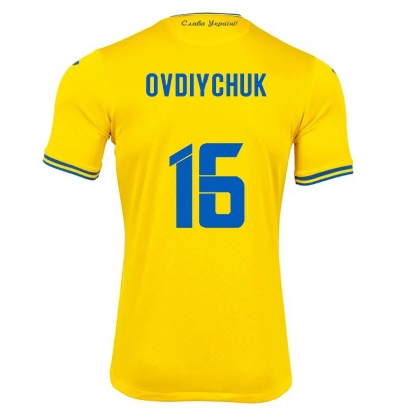 Danxen Dámské Ukrajina Olha Ovdiychuk #16 Žlutá Domů Hráčské Dresy 24-26 Dres