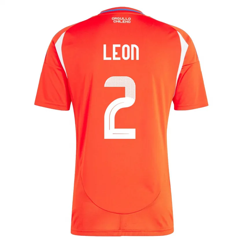Danxen Dámské Chile Maicol León #2 Červené Domů Hráčské Dresy 24-26 Dres