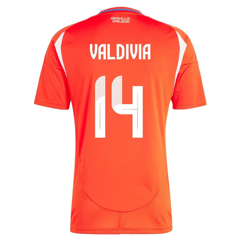 Danxen Dámské Chile Felipe Valdivia #14 Červené Domů Hráčské Dresy 24-26 Dres