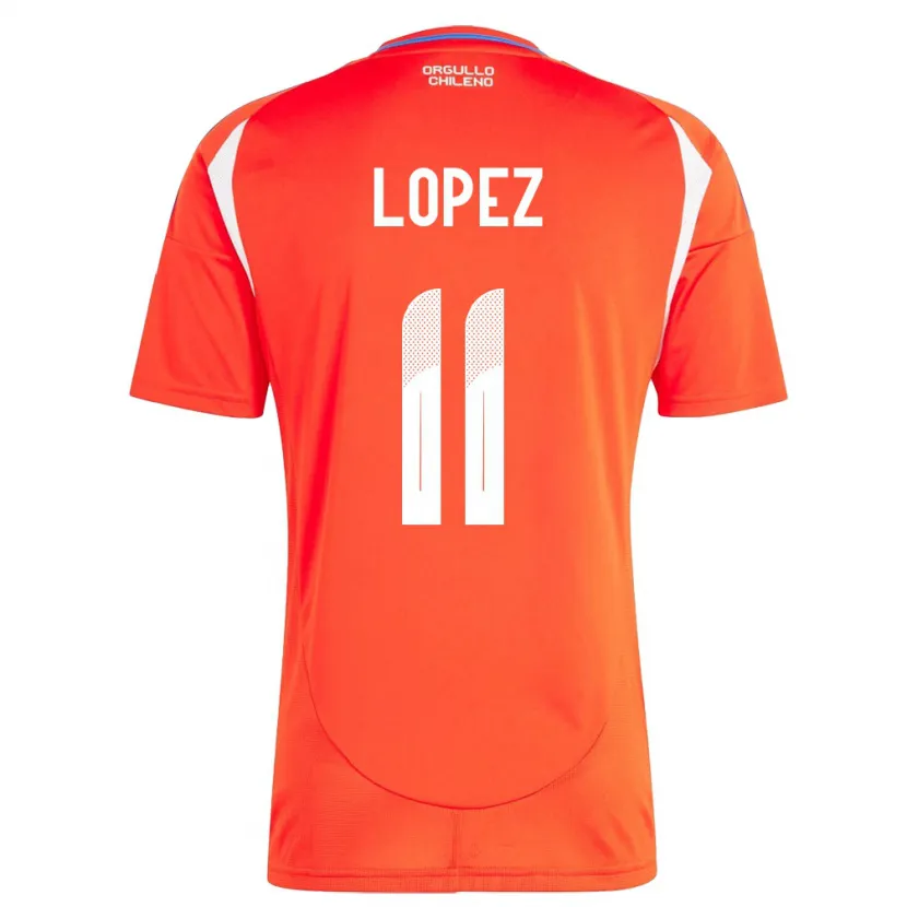 Danxen Dámské Chile Yessenia López #11 Červené Domů Hráčské Dresy 24-26 Dres