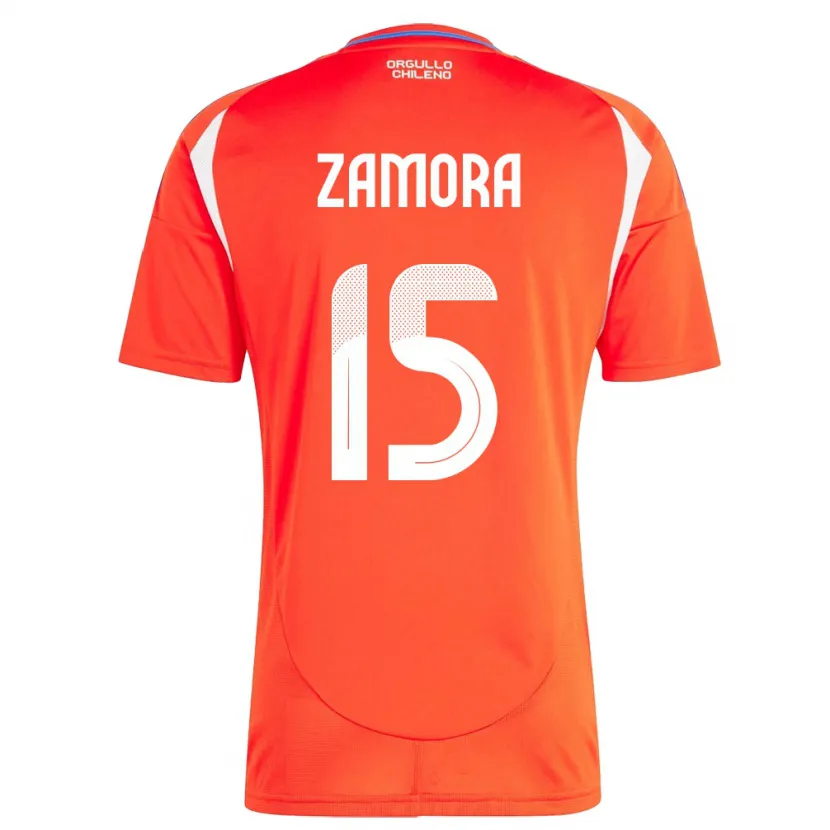 Danxen Dámské Chile Daniela Zamora #15 Červené Domů Hráčské Dresy 24-26 Dres