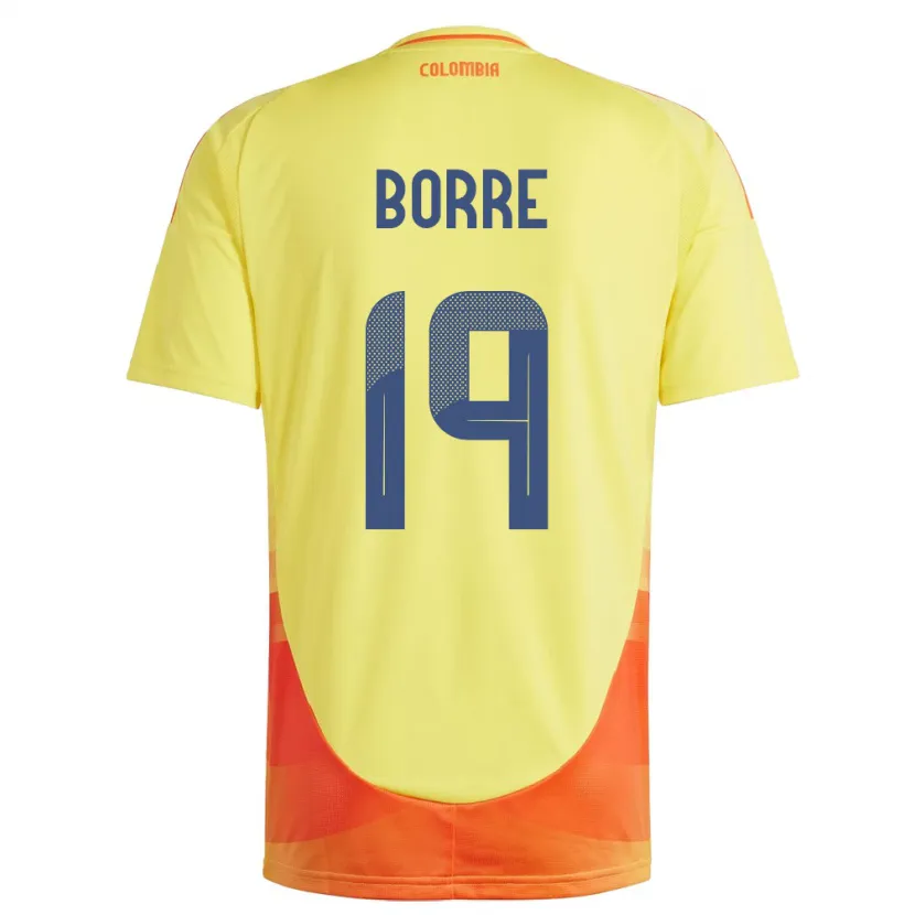 Danxen Dámské Kolumbie Rafael Borré #19 Žlutá Domů Hráčské Dresy 24-26 Dres