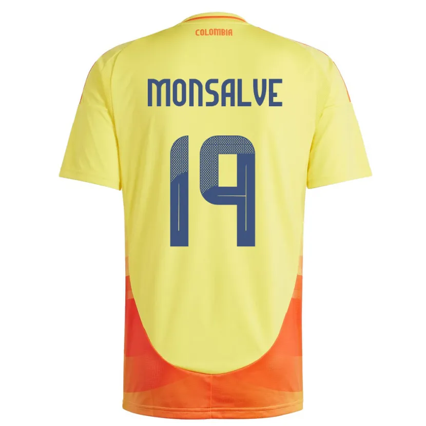 Danxen Dámské Kolumbie Miguel Monsalve #19 Žlutá Domů Hráčské Dresy 24-26 Dres