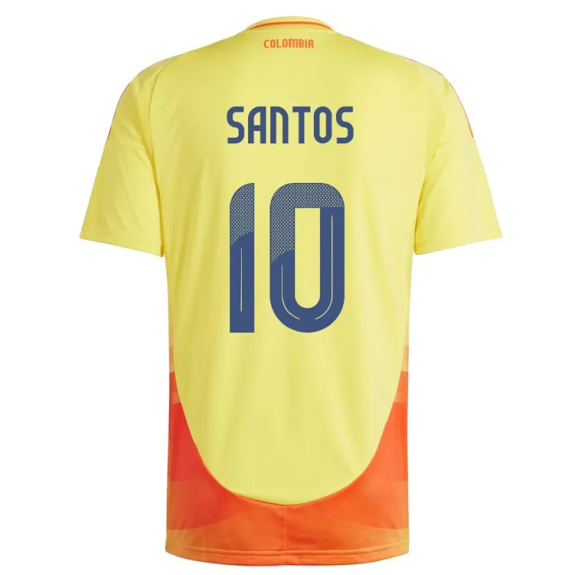 Danxen Dámské Kolumbie Leicy Santos #10 Žlutá Domů Hráčské Dresy 24-26 Dres