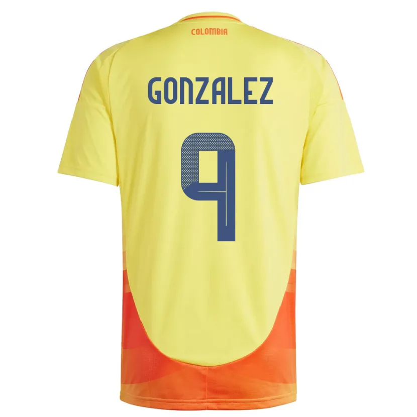 Danxen Dámské Kolumbie Manuela González #9 Žlutá Domů Hráčské Dresy 24-26 Dres