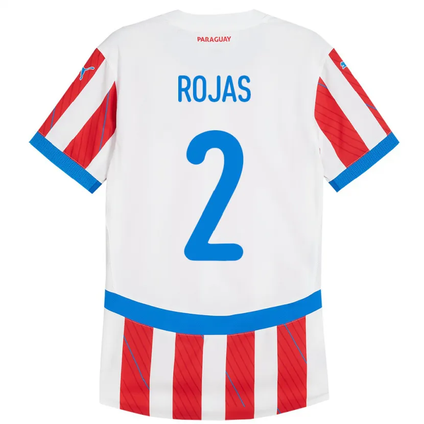 Danxen Dámské Paraguay Robert Rojas #2 Bílá Červená Domů Hráčské Dresy 24-26 Dres
