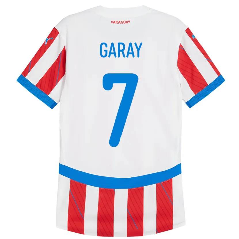 Danxen Dámské Paraguay Griselda Garay #7 Bílá Červená Domů Hráčské Dresy 24-26 Dres