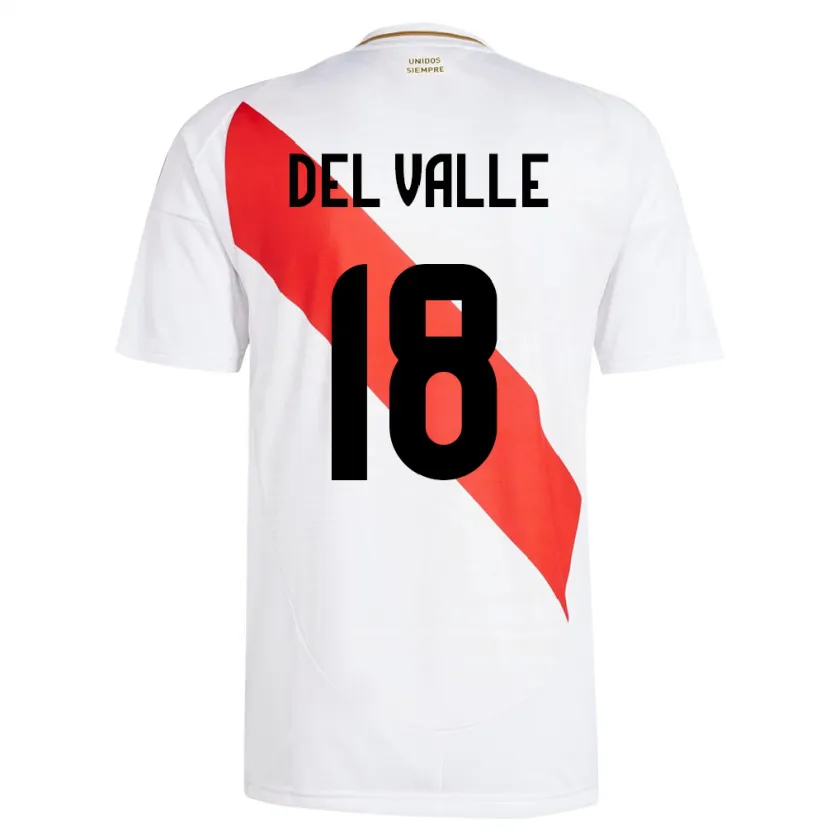 Danxen Dámské Peru Yamir Del Valle #18 Bílý Domů Hráčské Dresy 24-26 Dres